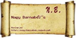 Nagy Barnabás névjegykártya